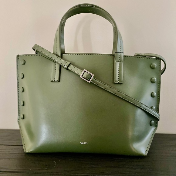 Vasic Fern Green Leather Shoulder Bag New - Picture 3 of 12